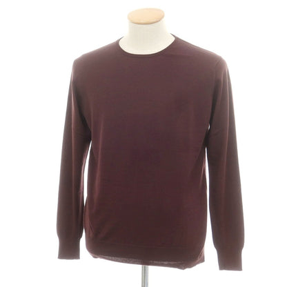 【中古】ソブリン SOVEREIGN ハイゲージ ウール クルーネック プルオーバーニット ブラウンパープル【 M 】【 状態ランクB 】【 メンズ 】