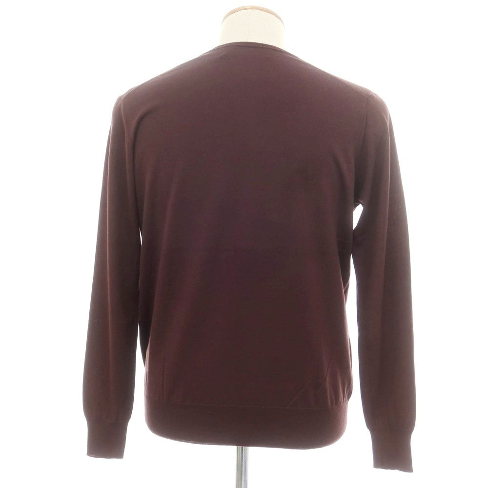 【中古】ソブリン SOVEREIGN ハイゲージ ウール クルーネック プルオーバーニット ブラウンパープル【 M 】【 状態ランクB 】【 メンズ 】