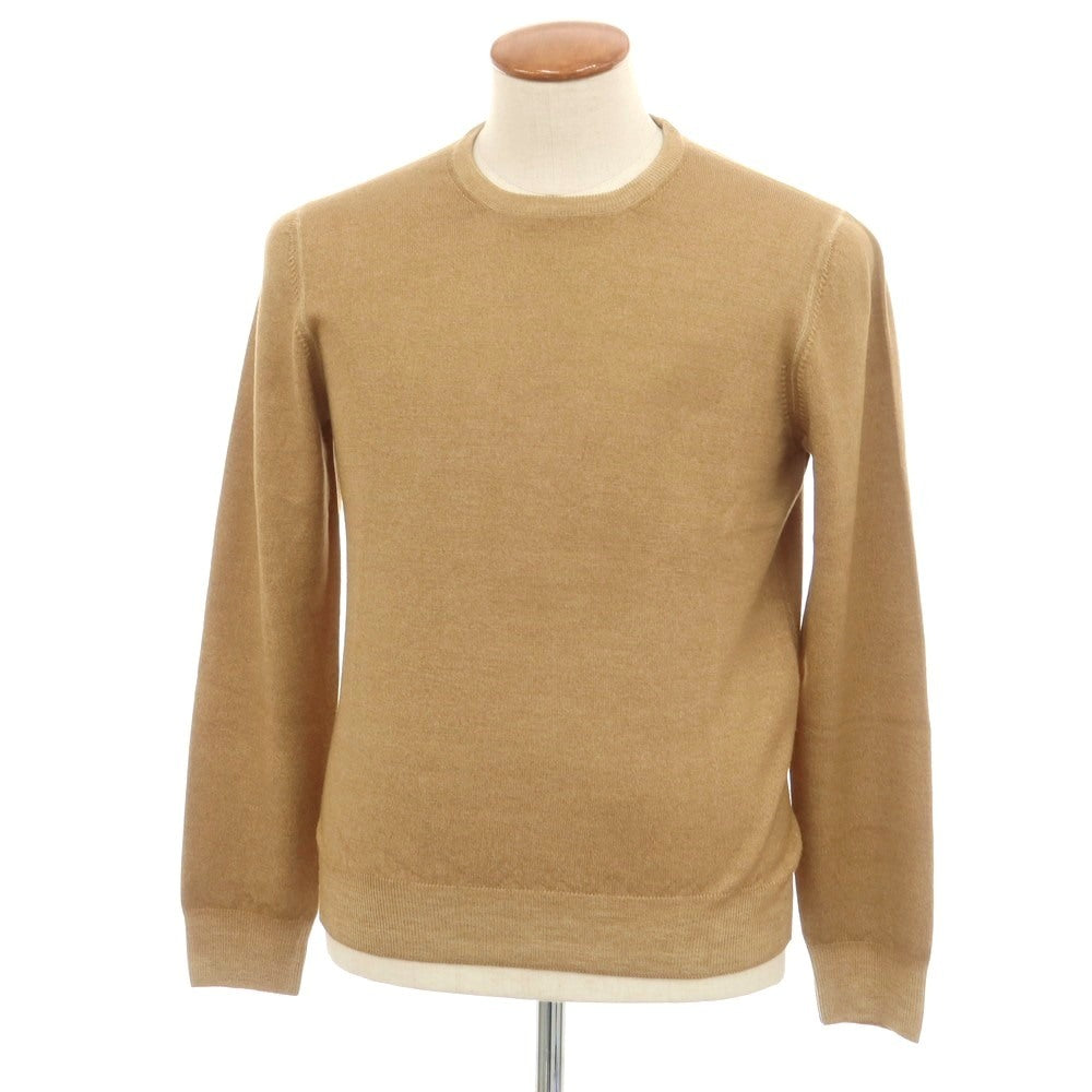 【中古】グランサッソ GRAN SASSO ハイゲージ ウール クルーネック プルオーバーニット ベージュ【 48 】【 状態ランクB 】【 メンズ 】