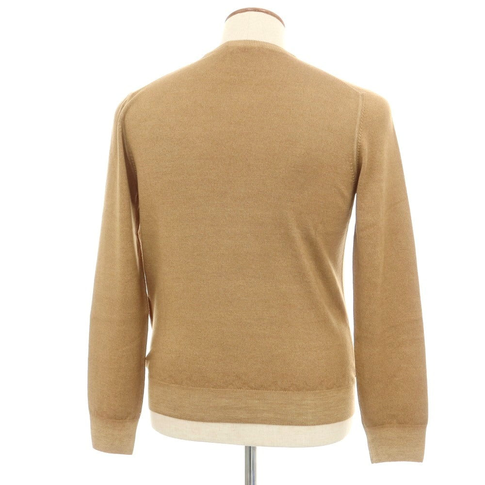 【中古】グランサッソ GRAN SASSO ハイゲージ ウール クルーネック プルオーバーニット ベージュ【 48 】【 状態ランクB 】【 メンズ 】