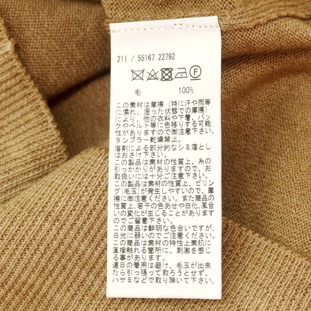 【中古】グランサッソ GRAN SASSO ハイゲージ ウール クルーネック プルオーバーニット ベージュ【 48 】【 状態ランクB 】【 メンズ 】