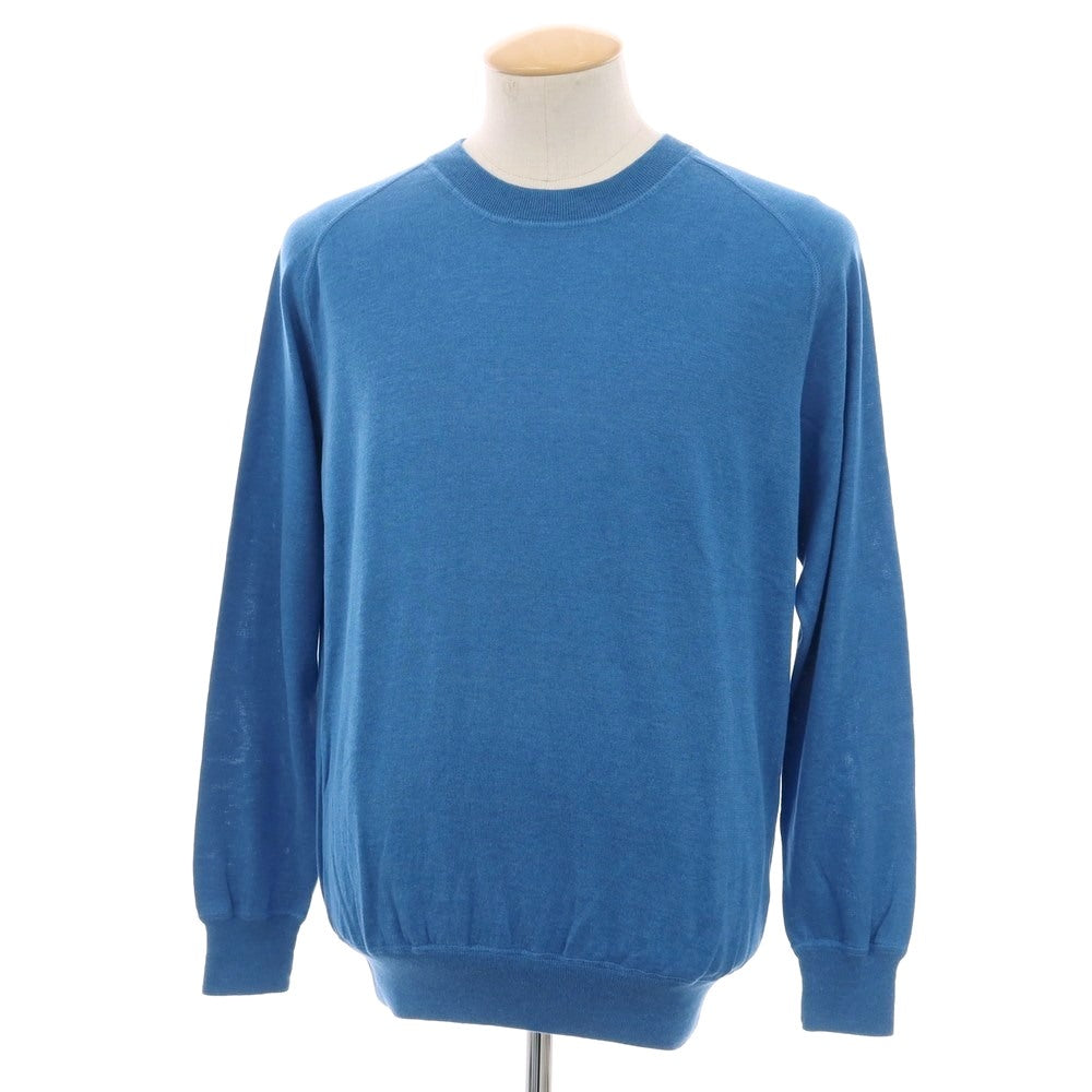 【中古】サラ SALA ハイゲージ コットンシルク クルーネック プルオーバーニット ブルー【サイズ1】【 状態ランクB 】【 メンズ 】