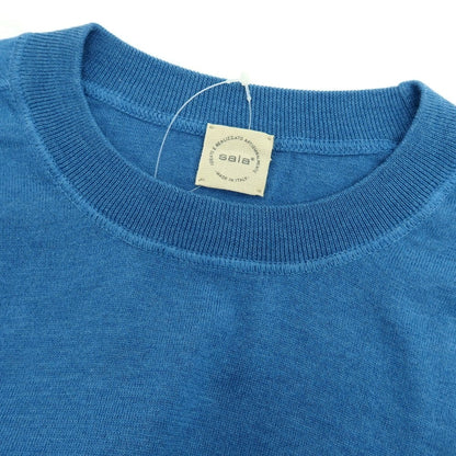 【中古】サラ SALA ハイゲージ コットンシルク クルーネック プルオーバーニット ブルー【サイズ1】【 状態ランクB 】【 メンズ 】