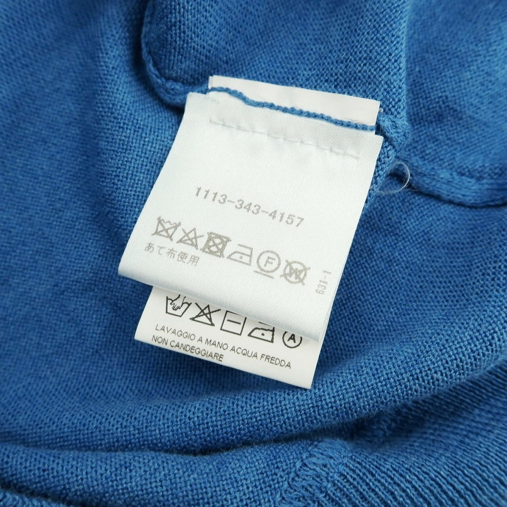 【中古】サラ SALA ハイゲージ コットンシルク クルーネック プルオーバーニット ブルー【サイズ1】【 状態ランクB 】【 メンズ 】