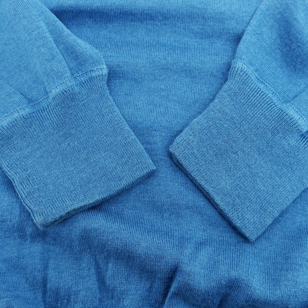 【中古】サラ SALA ハイゲージ コットンシルク クルーネック プルオーバーニット ブルー【サイズ1】【 状態ランクB 】【 メンズ 】