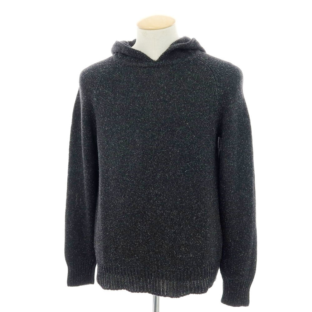 【中古】ティーバイアレクサンダーワン T by ALEXANDER WANG シルクコットン プルオーバー ニットパーカー チャコールグレー【サイズXS】【 状態ランクB 】【 メンズ 】 [DPD]