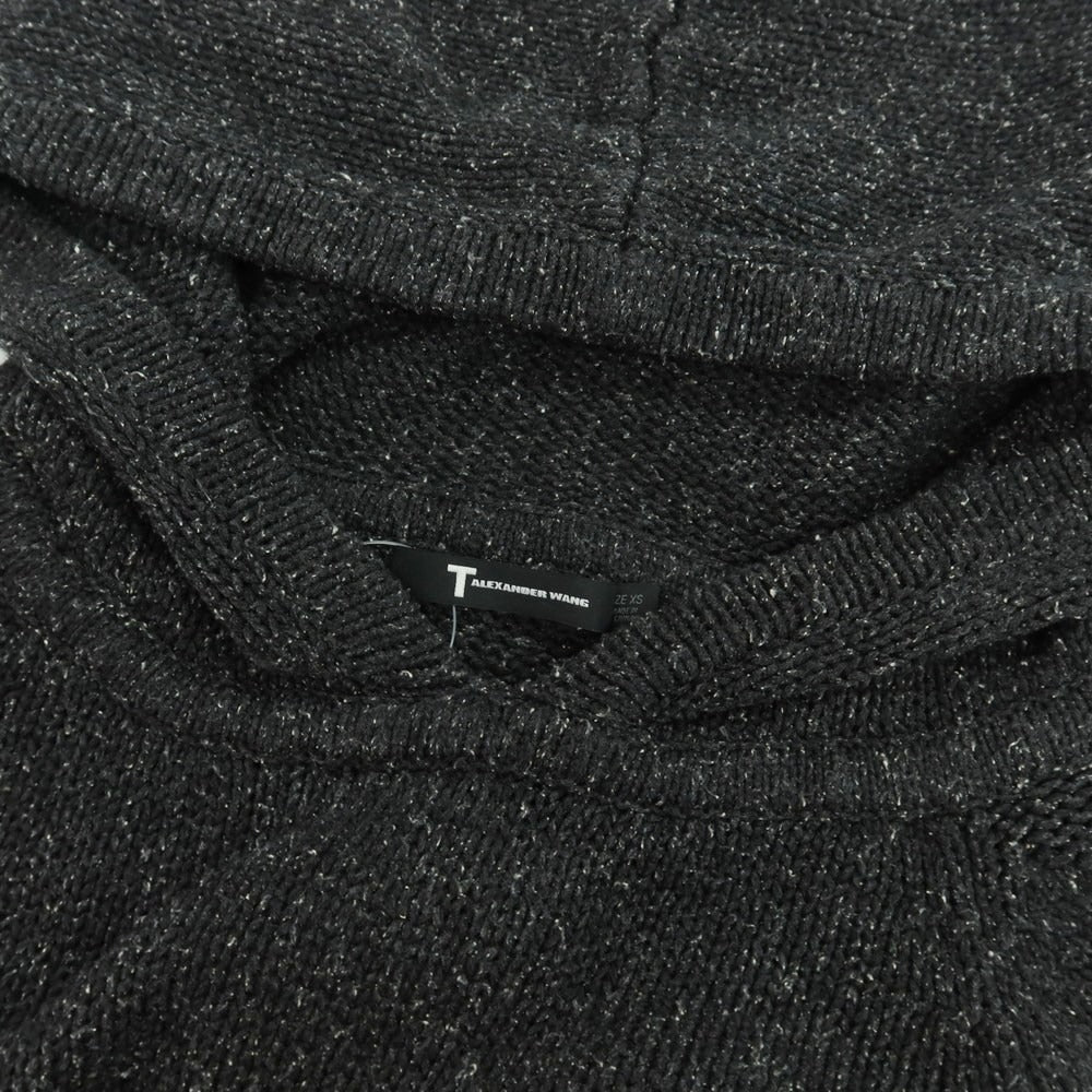【中古】ティーバイアレクサンダーワン T by ALEXANDER WANG シルクコットン プルオーバー ニットパーカー チャコールグレー【サイズXS】【 状態ランクB 】【 メンズ 】 [DPD]
