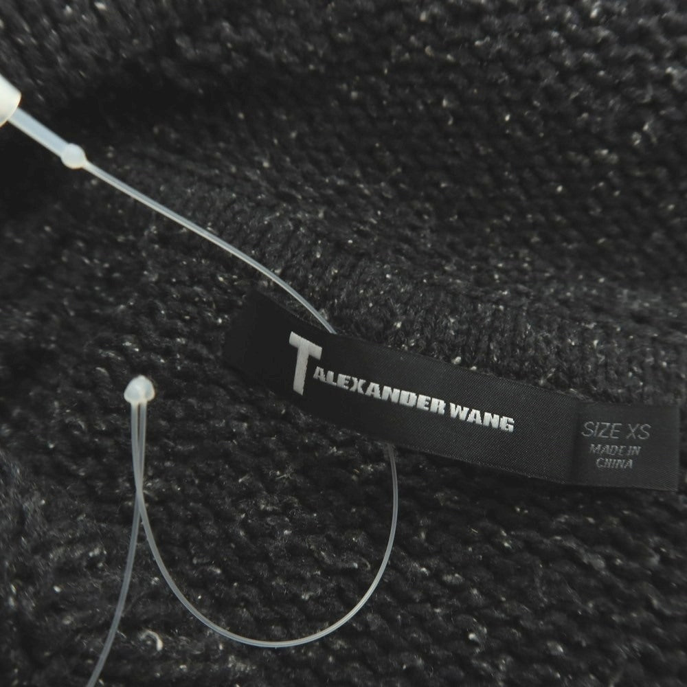 【中古】ティーバイアレクサンダーワン T by ALEXANDER WANG シルクコットン プルオーバー ニットパーカー チャコールグレー【サイズXS】【 状態ランクB 】【 メンズ 】 [DPD]