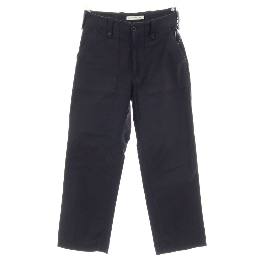 【中古】ユナイテッドアローズ UNITED ARROWS コットン ワイド ワークパンツ ブラック【 M 】【 状態ランクC 】【 メンズ 】