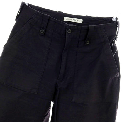 【中古】ユナイテッドアローズ UNITED ARROWS コットン ワイド ワークパンツ ブラック【 M 】【 状態ランクC 】【 メンズ 】