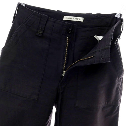 【中古】ユナイテッドアローズ UNITED ARROWS コットン ワイド ワークパンツ ブラック【 M 】【 状態ランクC 】【 メンズ 】
