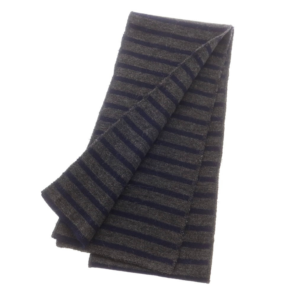 【中古】セントジェームス SAINT JAMES ウール ボーダー マフラー グレーxネイビー【 状態ランクB 】【 ユニセックス 】