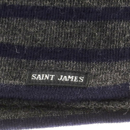 【中古】セントジェームス SAINT JAMES ウール ボーダー マフラー グレーxネイビー【 状態ランクB 】【 ユニセックス 】