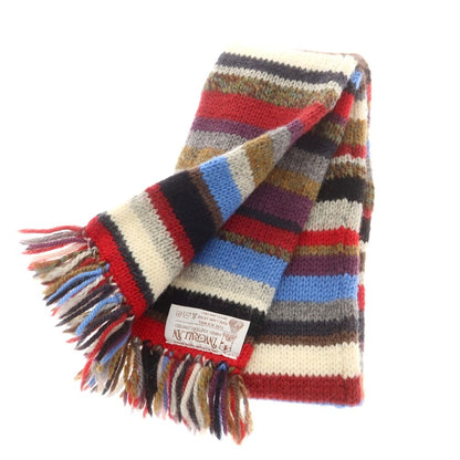 【中古】インバーアラン INVERALLAN ウール ボーダー マフラー マルチカラー【 状態ランクB 】【 ユニセックス 】