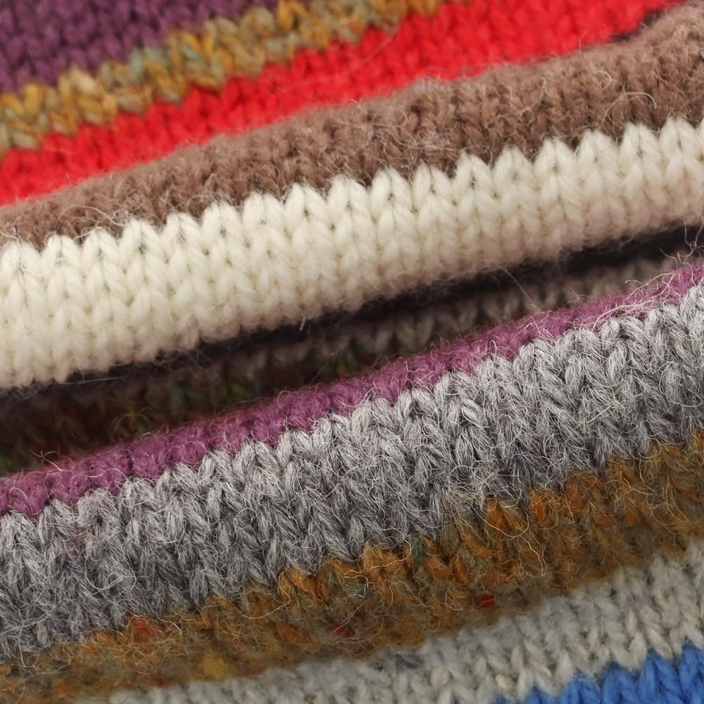 【中古】インバーアラン INVERALLAN ウール ボーダー マフラー マルチカラー【 状態ランクB 】【 ユニセックス 】