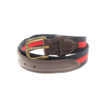 【中古】ホワイトハウスコックス Whitehouse Cox コットン×レザー ベルト ネイビーxレッド【 80 】【 状態ランクC 】【 メンズ 】
