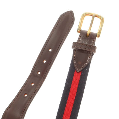 【中古】ホワイトハウスコックス Whitehouse Cox コットン×レザー ベルト ネイビーxレッド【 80 】【 状態ランクC 】【 メンズ 】