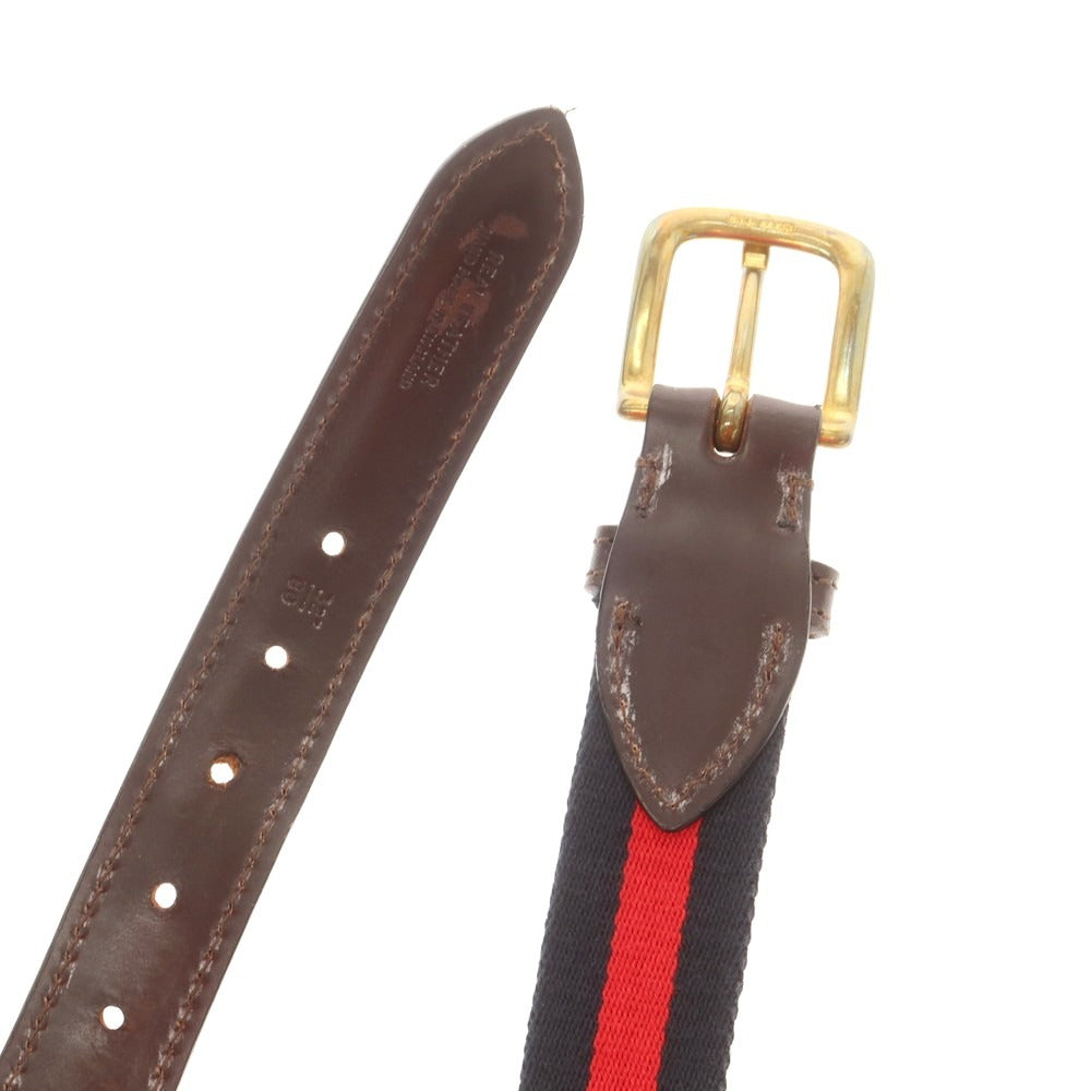 【中古】ホワイトハウスコックス Whitehouse Cox コットン×レザー ベルト ネイビーxレッド【 80 】【 状態ランクC 】【 メンズ 】