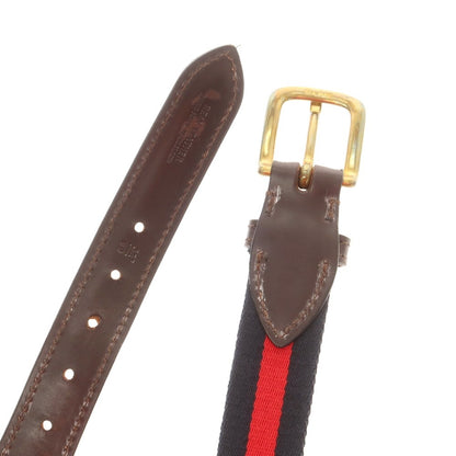 【中古】ホワイトハウスコックス Whitehouse Cox コットン×レザー ベルト ネイビーxレッド【 80 】【 状態ランクC 】【 メンズ 】