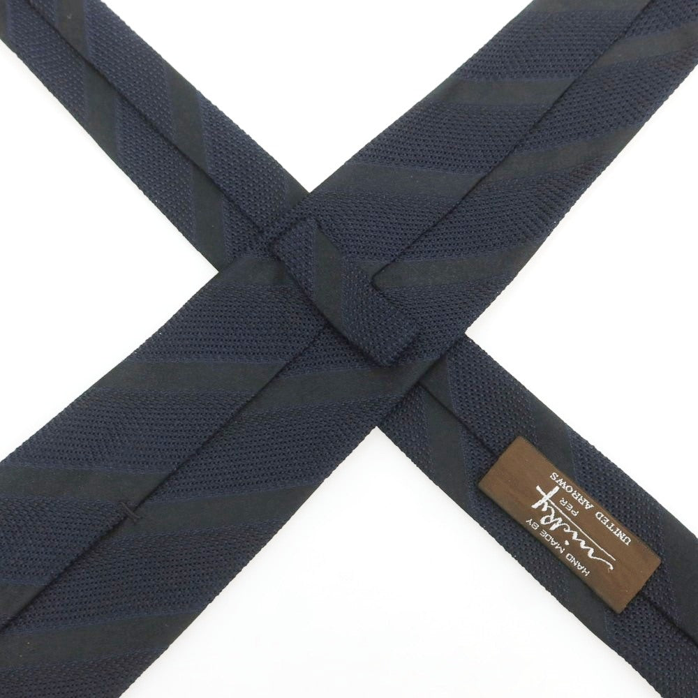 【中古】ニッキー nicky UNITED ARROWS別注 シルク ストライプ柄ネクタイ ネイビーxブラック【 状態ランクB 】【 メンズ 】