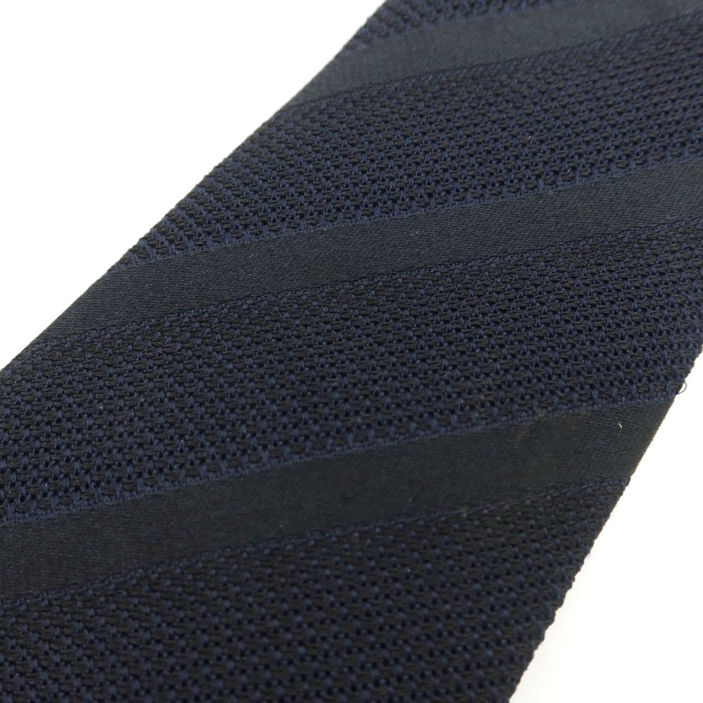 【中古】ニッキー nicky UNITED ARROWS別注 シルク ストライプ柄ネクタイ ネイビーxブラック【 状態ランクB 】【 メンズ 】