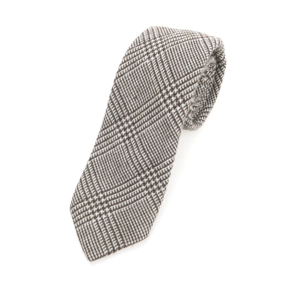 【中古】ニッキー nicky UNITED ARROWS別注 ウール グレンチェック柄ネクタイ ブラウンxホワイト【 状態ランクB 】【 メンズ 】