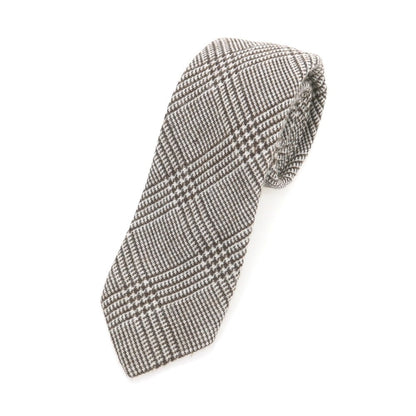 【中古】ニッキー nicky UNITED ARROWS別注 ウール グレンチェック柄ネクタイ ブラウンxホワイト【 状態ランクB 】【 メンズ 】