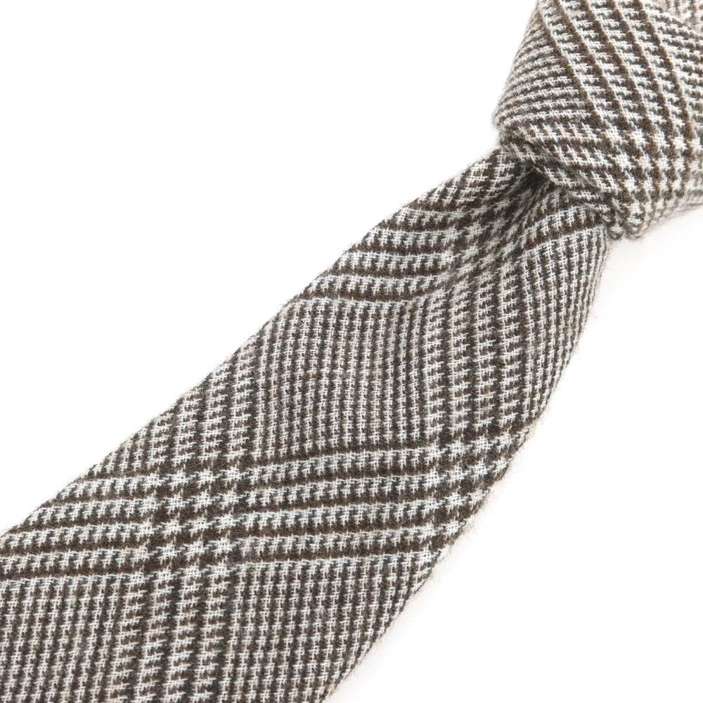 【中古】ニッキー nicky UNITED ARROWS別注 ウール グレンチェック柄ネクタイ ブラウンxホワイト【 状態ランクB 】【 メンズ 】