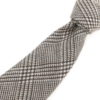 【中古】ニッキー nicky UNITED ARROWS別注 ウール グレンチェック柄ネクタイ ブラウンxホワイト【 状態ランクB 】【 メンズ 】