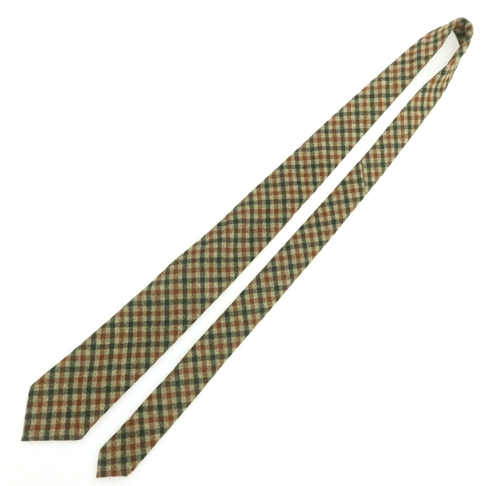 【中古】フィオリオ FIORIO UNITED ARROWS別注 ウール チェック柄ネクタイ グリーンxブラウン【 状態ランクB 】【 メンズ 】