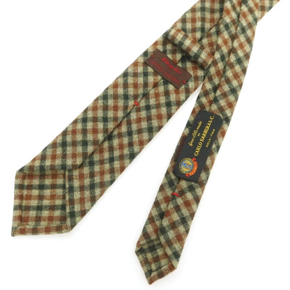 【中古】フィオリオ FIORIO UNITED ARROWS別注 ウール チェック柄ネクタイ グリーンxブラウン【 状態ランクB 】【 メンズ 】