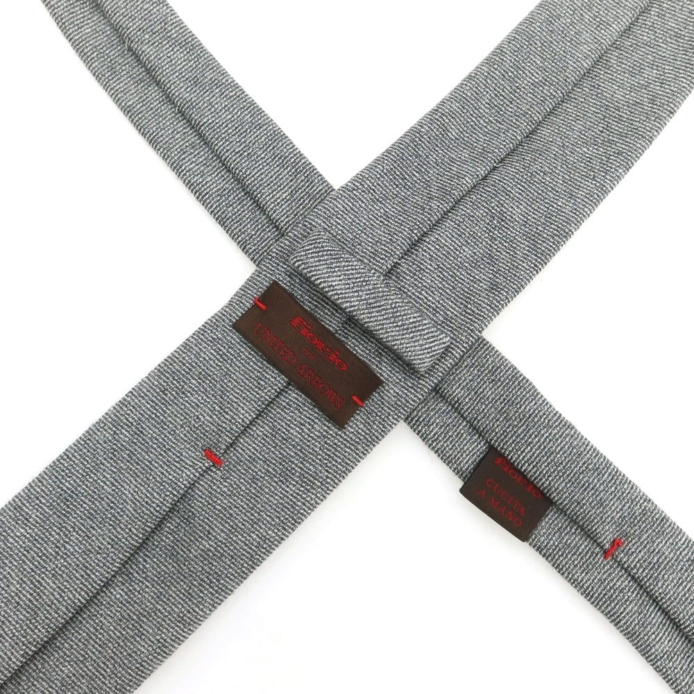 【中古】フィオリオ FIORIO UNITED ARROWS別注 ウール 無地ネクタイ グレー【 状態ランクB 】【 メンズ 】