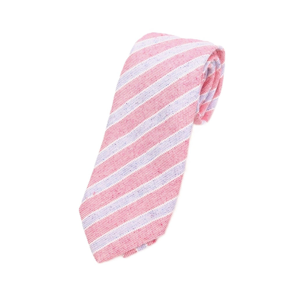 【中古】ユナイテッドアローズ UNITED ARROWS シルク ストライプ柄ネクタイ ピンクxブルー【 状態ランクB 】【 メンズ 】