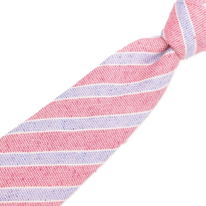 【中古】ユナイテッドアローズ UNITED ARROWS シルク ストライプ柄ネクタイ ピンクxブルー【 状態ランクB 】【 メンズ 】