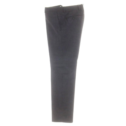 【中古】ラルディーニ LARDINI ストレッチウール チェック 3つボタンスーツ ダークグレーxワイン【 48 】【 状態ランクC 】【 メンズ 】
