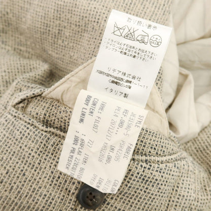 【中古】ラルディーニ LARDINI リネンコットンアクリルナイロン 3B カジュアルジャケット ベージュxネイビー【 48 】【 状態ランクB 】【 メンズ 】