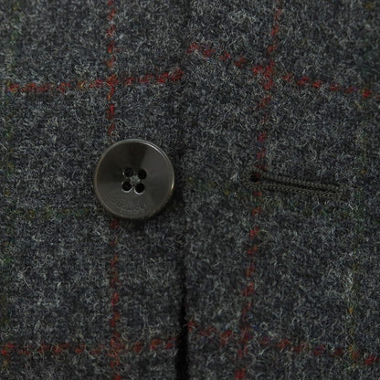 【中古】ボリオリ BOGLIOLI DOVER ウール チェック テーラードジャケット ダークグレーxレッド【 48 】【 状態ランクC 】【 メンズ 】