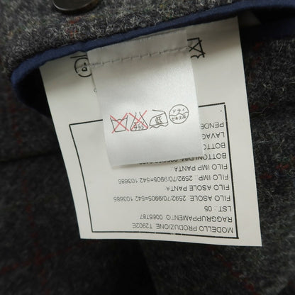 【中古】ボリオリ BOGLIOLI DOVER ウール チェック テーラードジャケット ダークグレーxレッド【 48 】【 状態ランクC 】【 メンズ 】