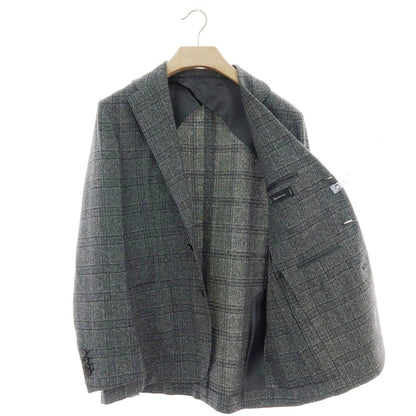 【中古】サルトリオ Sartorio シルクウール チェック 3B テーラードジャケット グレーxブラック【 48 】【 状態ランクB 】【 メンズ 】