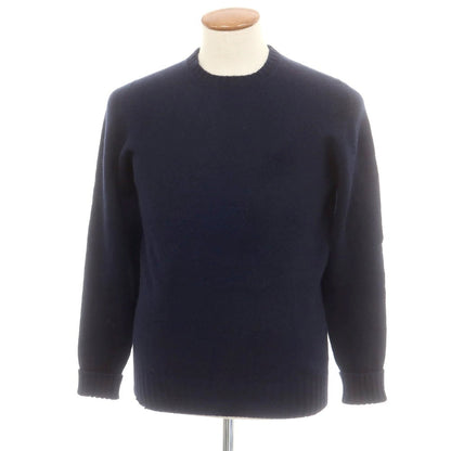 【中古】ドルモア DRUMOHR ウール クルーネック プルオーバーニット ネイビー【 48 】【 状態ランクC 】【 メンズ 】