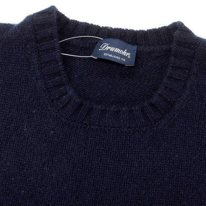 【中古】ドルモア DRUMOHR ウール クルーネック プルオーバーニット ネイビー【 48 】【 状態ランクC 】【 メンズ 】