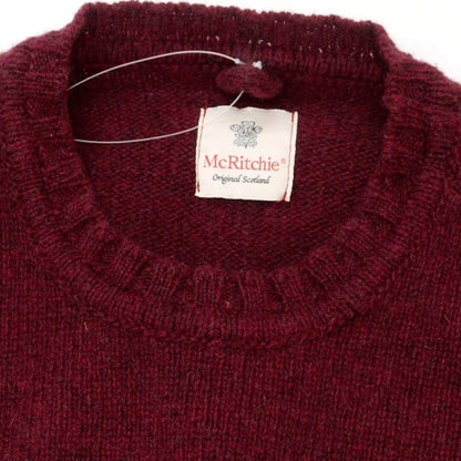 【中古】マックリッチ McRitchie ウール クルーネック プルオーバーニット ワインレッド【 48 】【 状態ランクB 】【 メンズ 】