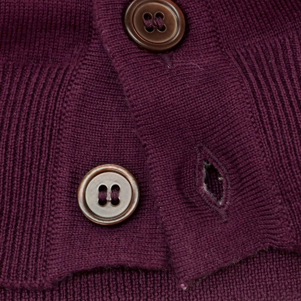 【中古】グランサッソ GRAN SASSO ハイゲージ ウール カーディガン パープル【 50 】【 状態ランクB 】【 メンズ 】