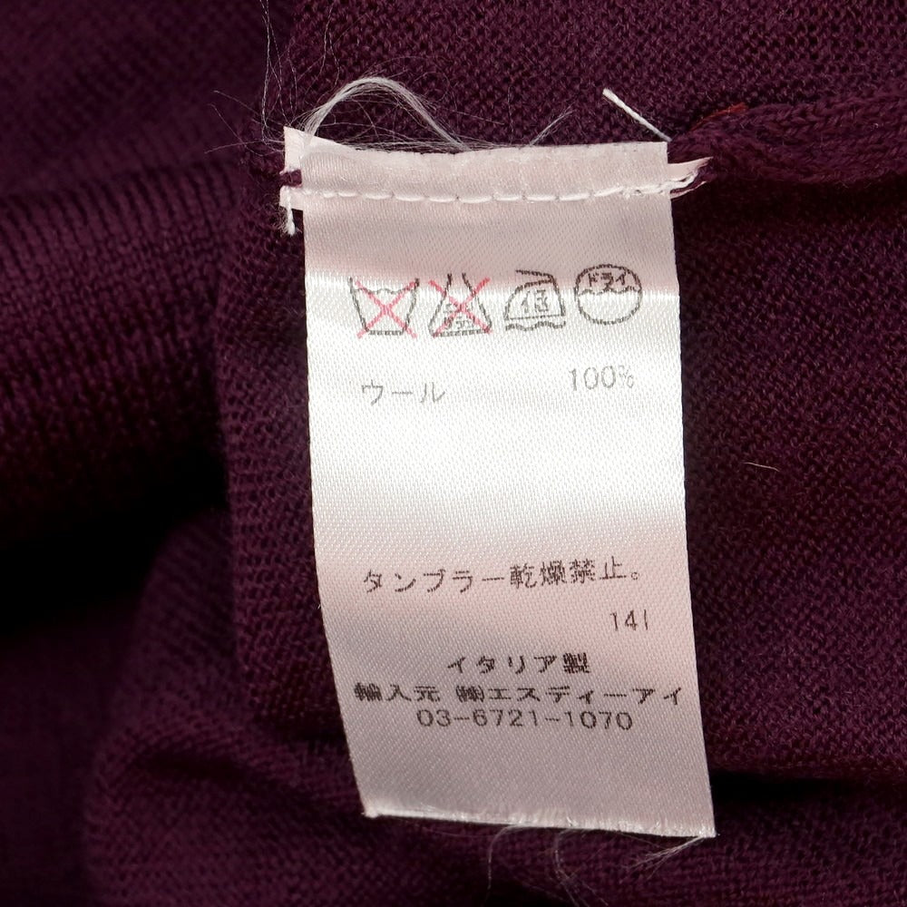 【中古】グランサッソ GRAN SASSO ハイゲージ ウール カーディガン パープル【 50 】【 状態ランクB 】【 メンズ 】