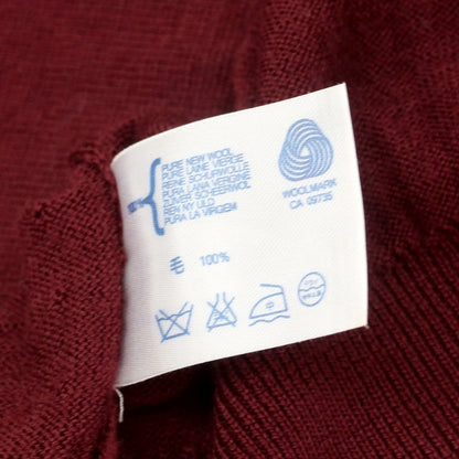 【中古】ジョンスメドレー JOHN SMEDLEY ハイゲージ ウール Vネック プルオーバーニット ワインレッド【 M 】【 状態ランクB 】【 メンズ 】