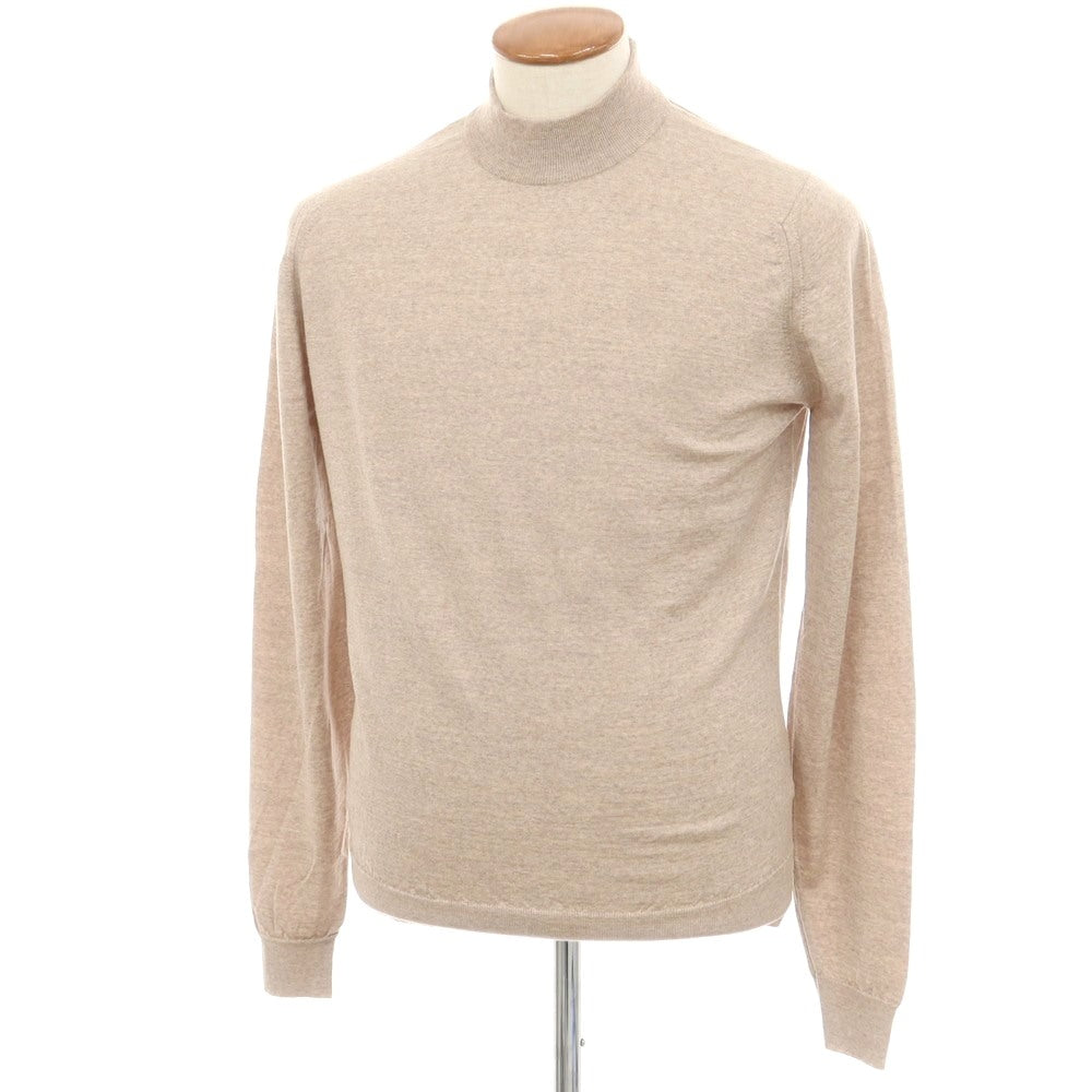 【中古】ジョンスメドレー JOHN SMEDLEY ハイゲージ ウール モックネック プルオーバーニット ベージュ【 L 】【 状態ランクB 】【 メンズ 】
