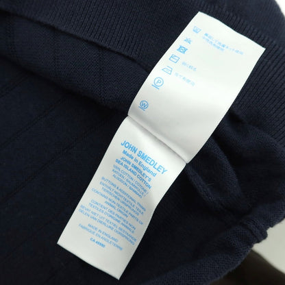 【中古】ジョンスメドレー JOHN SMEDLEY シーアイランドコットン 半袖 ポロニット ネイビー【サイズL】【 状態ランクB 】【 メンズ 】