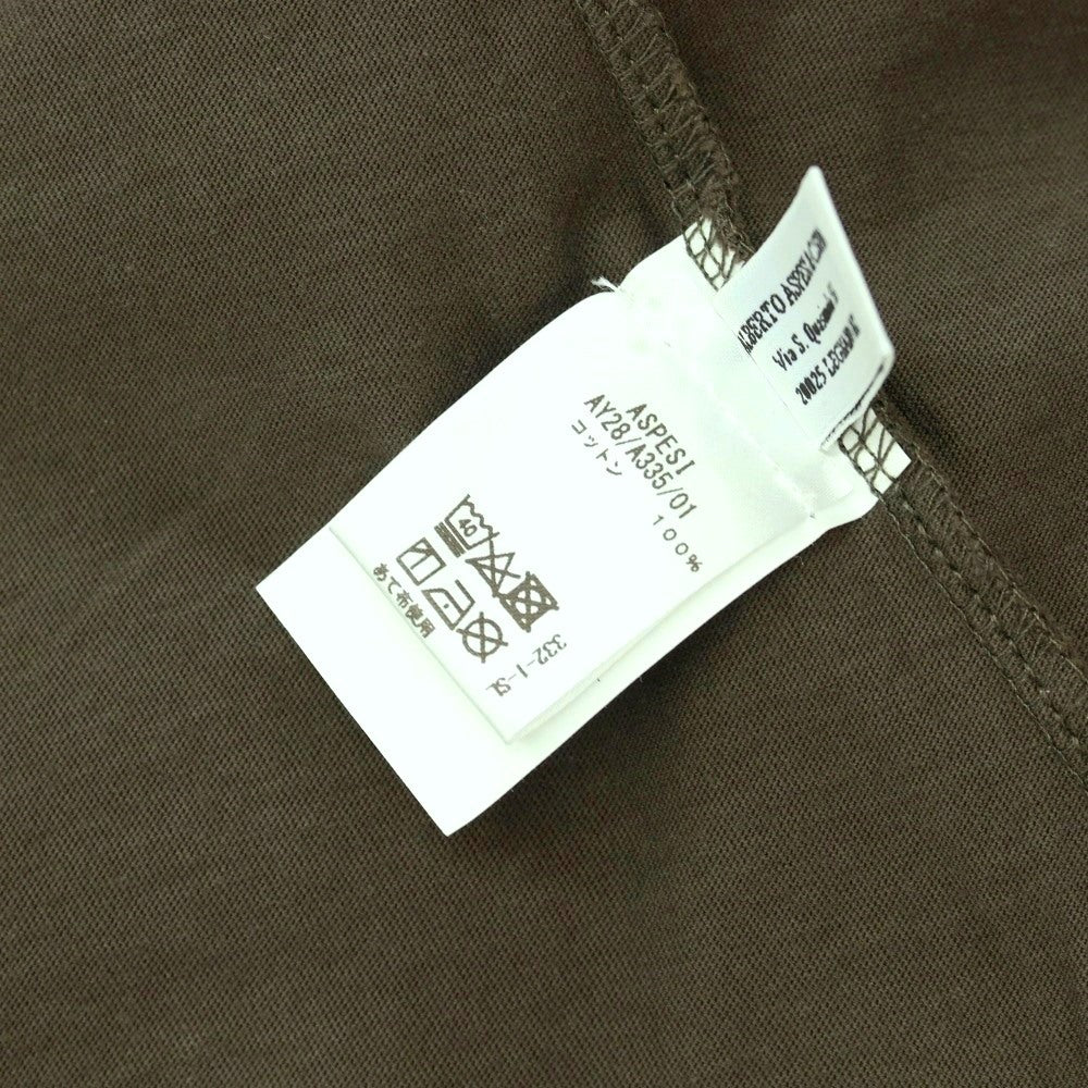 【中古】アスペジ ASPESI コットン ラグランスリーブ 半袖Ｔシャツ オリーブ【サイズL】【 状態ランクB 】【 メンズ 】