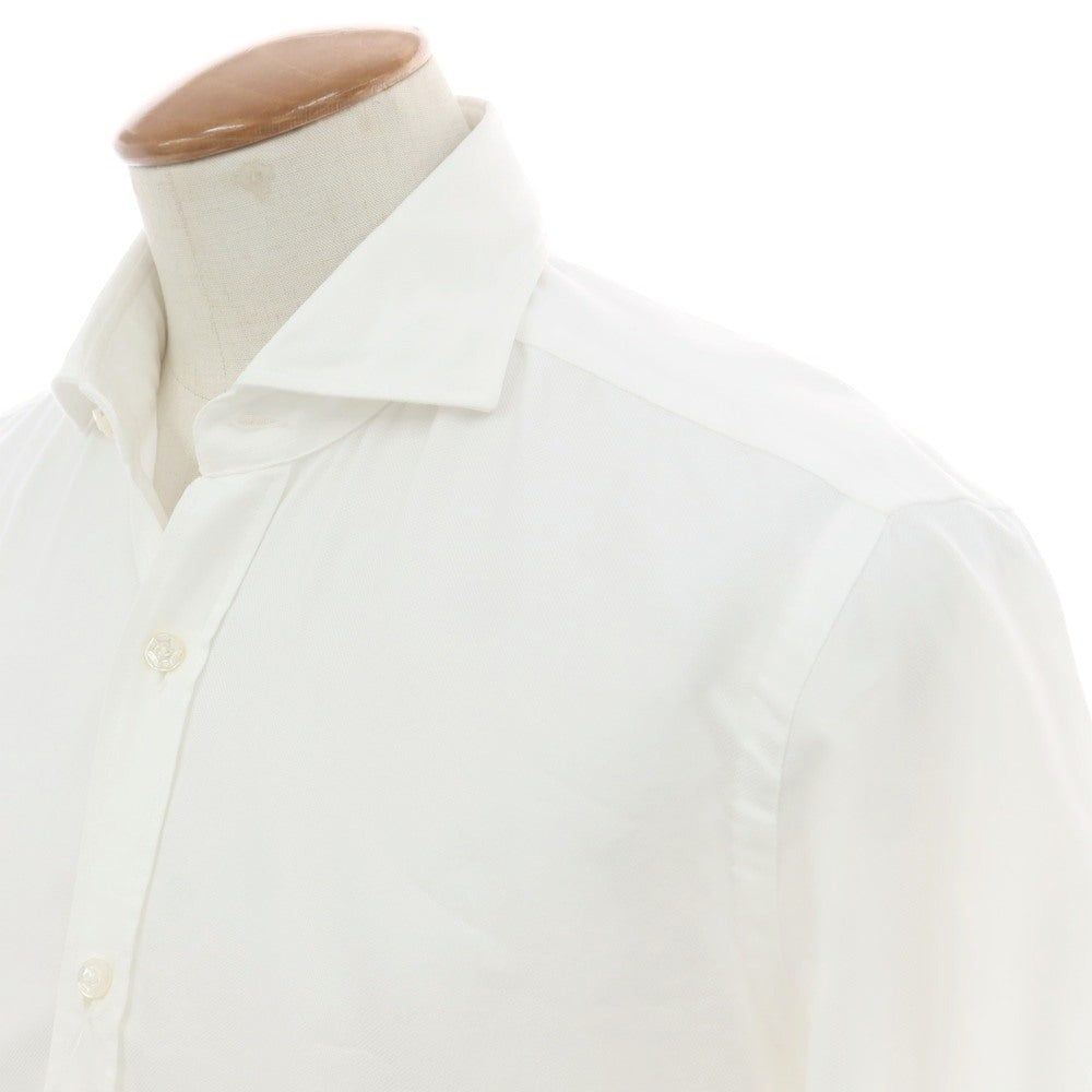 【中古】バルバ ダンディライフ BARBA DANDY LIFE コットン ワイドカラー ドレスシャツ ホワイト【 40 】【 状態ランクA 】【 メンズ 】