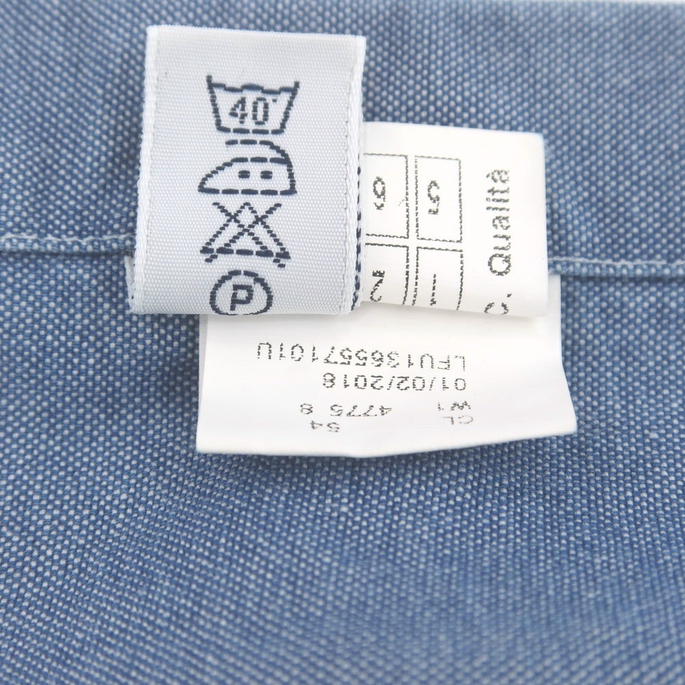 【中古】バルバ ダンディライフ BARBA DANDY LIFE コットン ワイドカラー カジュアルシャツ ライトブルー【 40 】【 状態ランクC 】【 メンズ 】